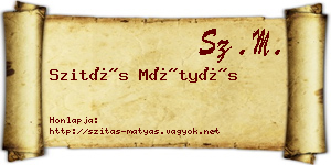Szitás Mátyás névjegykártya