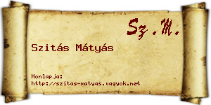Szitás Mátyás névjegykártya
