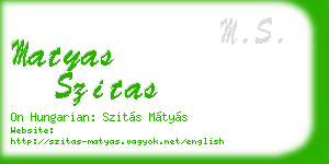 matyas szitas business card